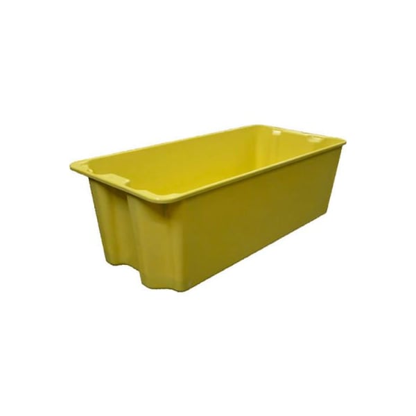 Mfg Tray Stack & Nest Storage Tote, 42-1/2 in L x 20 in W x 14-1/4 in H, Yellow, Fiberglass 7800085126W - main
